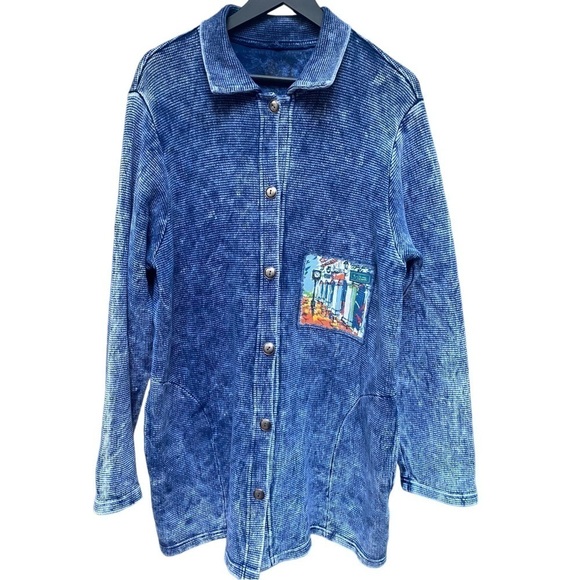 Michael Leu | Art Patch | Vintage | Button Down | Long Sleeve Shirt | Size:M - Picture 1 of 10